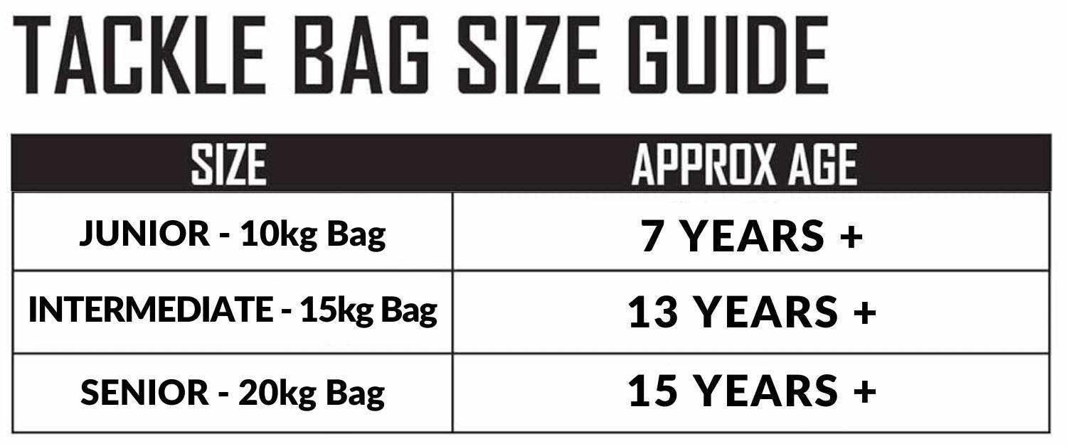 Rugby Tackle Bag, Junior 10kg (7yrs+) dimensions and specifications